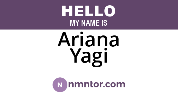 Ariana Yagi