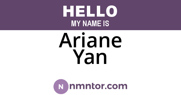 Ariane Yan
