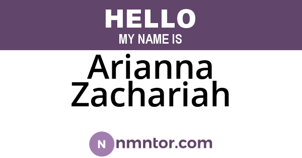 Arianna Zachariah