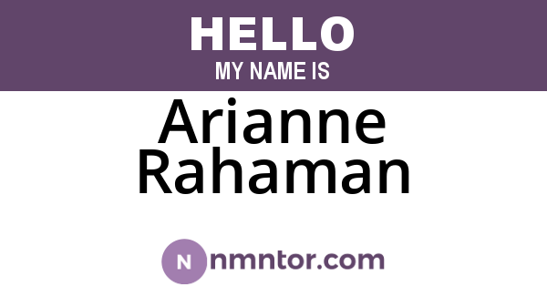Arianne Rahaman