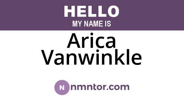 Arica Vanwinkle