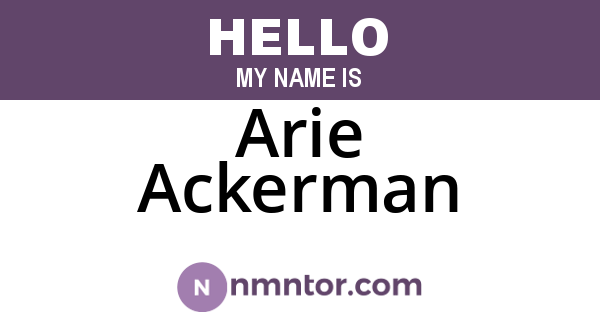 Arie Ackerman