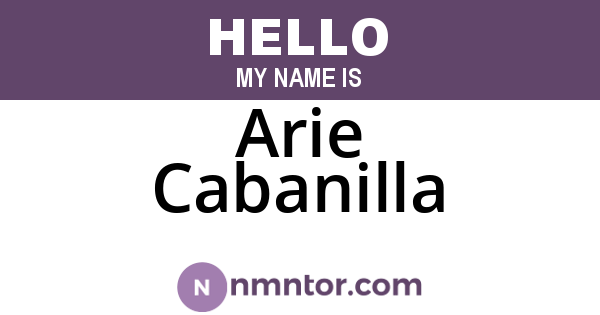 Arie Cabanilla