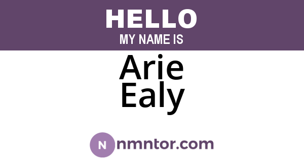 Arie Ealy