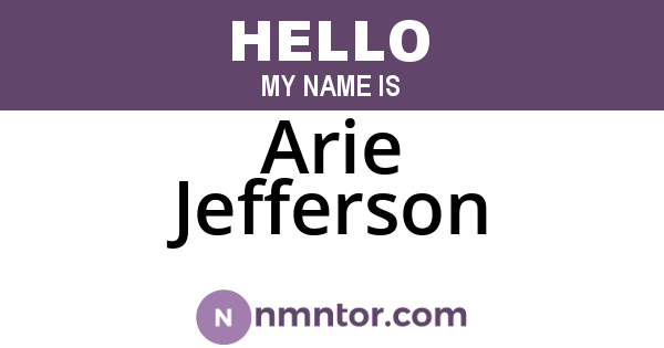 Arie Jefferson