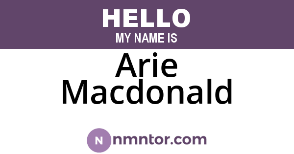 Arie Macdonald