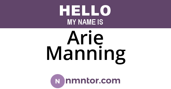 Arie Manning