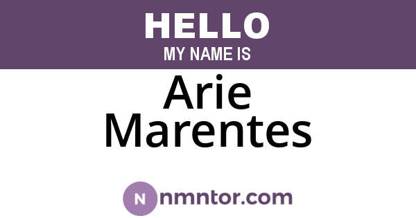 Arie Marentes