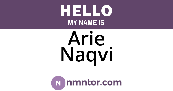 Arie Naqvi