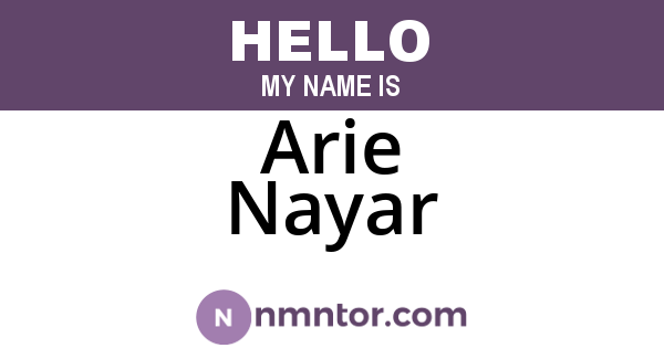 Arie Nayar