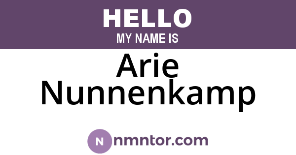 Arie Nunnenkamp