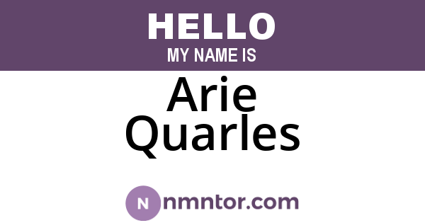 Arie Quarles
