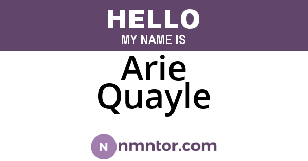 Arie Quayle