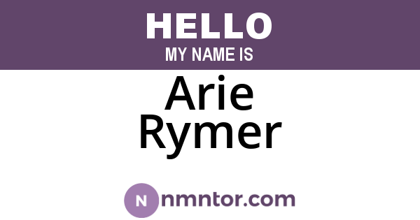 Arie Rymer