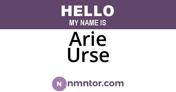 Arie Urse