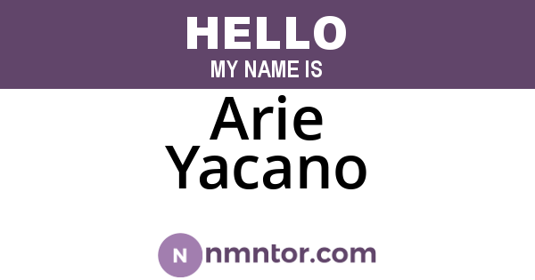 Arie Yacano