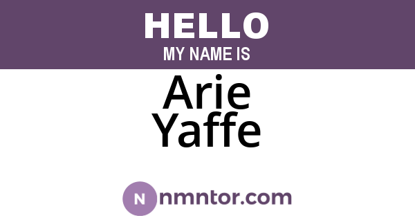 Arie Yaffe