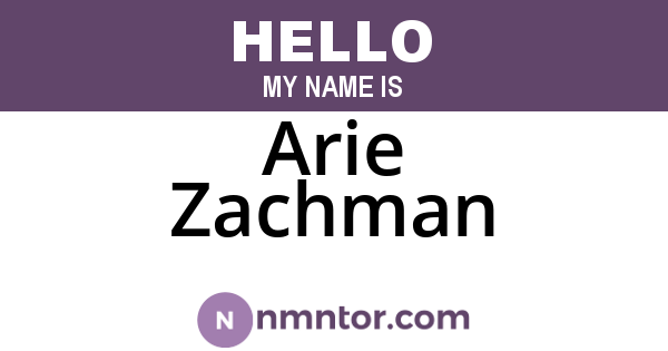 Arie Zachman