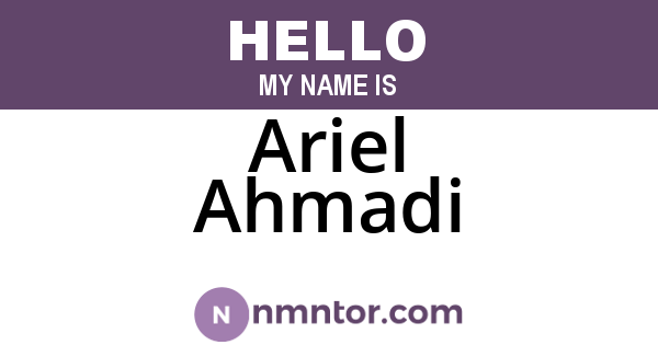 Ariel Ahmadi