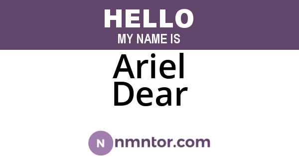 Ariel Dear