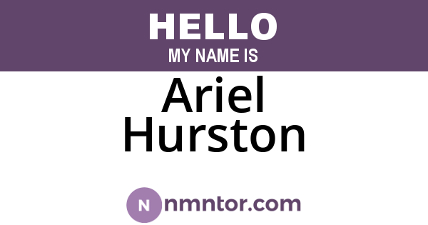 Ariel Hurston