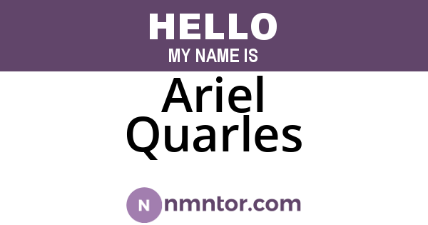 Ariel Quarles