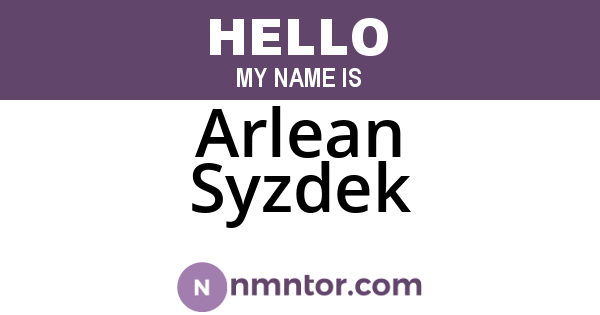 Arlean Syzdek