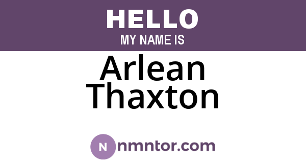 Arlean Thaxton