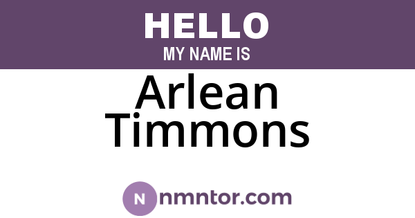 Arlean Timmons