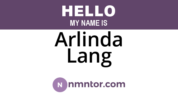 Arlinda Lang