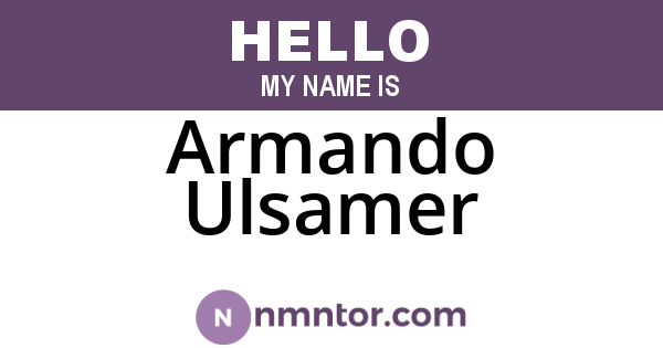 Armando Ulsamer
