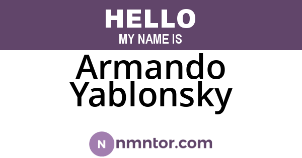 Armando Yablonsky