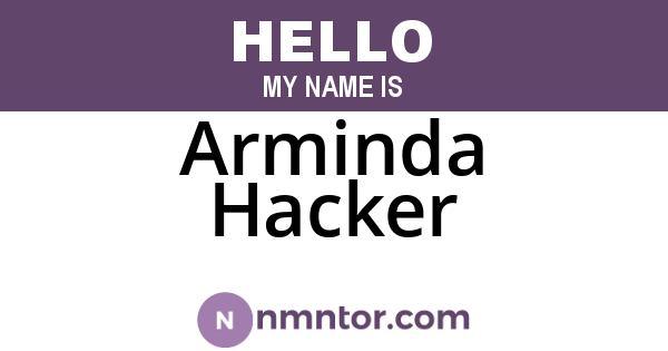 Arminda Hacker