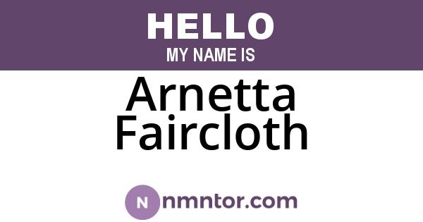 Arnetta Faircloth