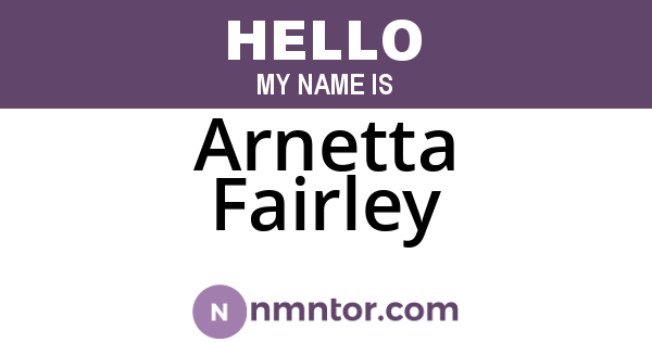 Arnetta Fairley