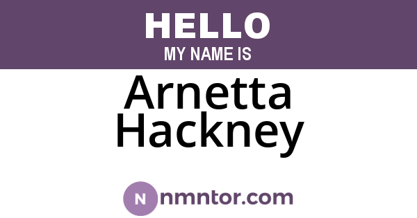 Arnetta Hackney