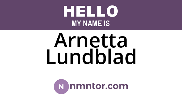 Arnetta Lundblad