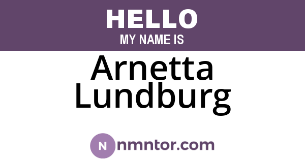 Arnetta Lundburg