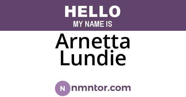 Arnetta Lundie