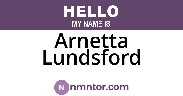 Arnetta Lundsford