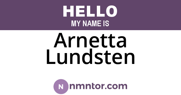 Arnetta Lundsten
