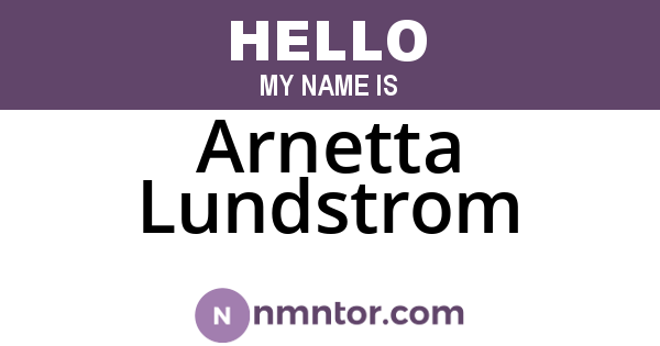 Arnetta Lundstrom