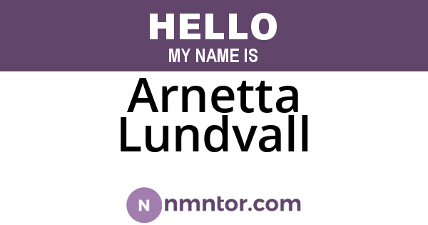 Arnetta Lundvall