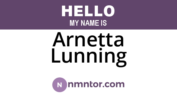 Arnetta Lunning