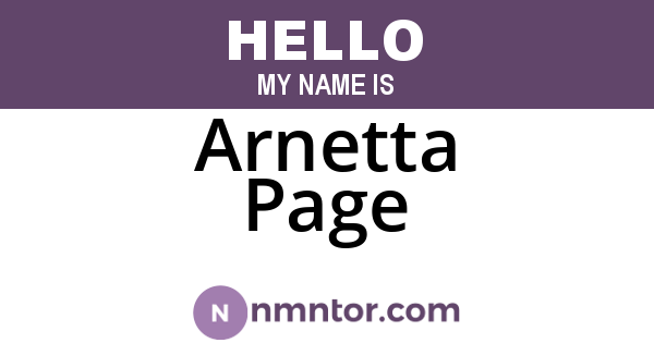 Arnetta Page