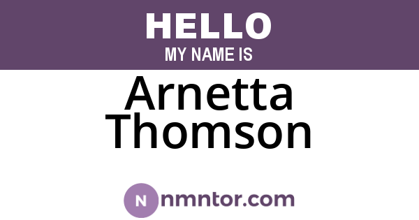 Arnetta Thomson