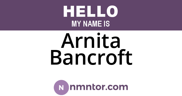 Arnita Bancroft
