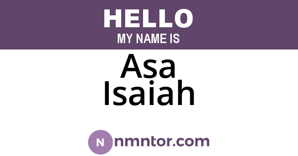 Asa Isaiah