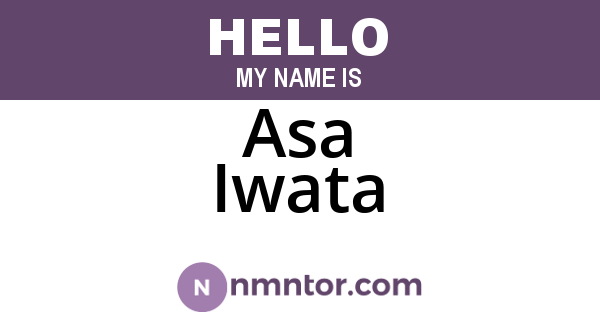 Asa Iwata