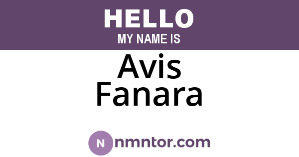 Avis Fanara